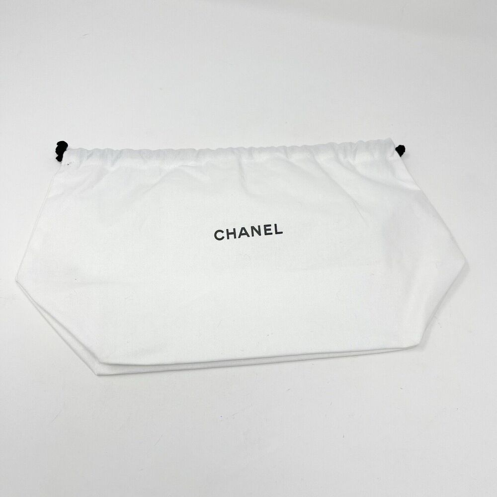 (1) Chanel Beauty 100% Cotton Gusseted Dust Bag with Drawstring 12 in x 7.25 in